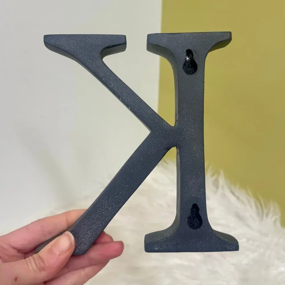 Restoration Hardware RH Metal Letter K Room Wall Shelf Decor Industrial Serif